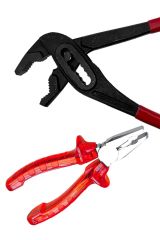 Yüksek Kalite Kırmızı Şeffaf Pense Kargaburun Yankeski  Musluk Boru Anahtarı Fort Pense 4 PARÇA Set