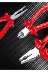 Yüksek Kalite Kırmızı Şeffaf Pense Kargaburun Yankeski  Musluk Boru Anahtarı Fort Pense 4 PARÇA Set