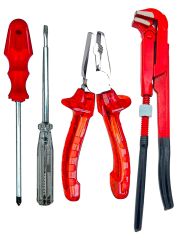 Yüksek Kalite Pense, Maşalı Boru Anahtarı, Kontrol Kalemi, Yıldız  4 Parça Set