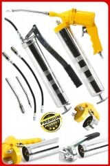 Yüksek Kalite Havalı + Manuel Gres Yağ Tabancası 500cc  Hortum ve Gres Ucu Hediyeli 2li Paket