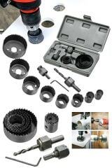 Yüksek Kalite 11 Parça Ahşap Buat Kartonpiyer Alçıpan Delik Oyuk Açma matkap Ucu Seti