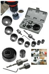 Yüksek Kalite 11 Parça Ahşap Buat Kartonpiyer Alçıpan Delik Oyuk Açma matkap Ucu Seti