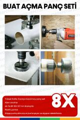 Yüksek Kalite 8 Parça Panç Ahşap Kartonpiyer Sunta Alçıpen Delici Testere Takımı Profesyonel Buat