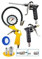 Yüksek Kalite  220 PSI Saatli Lastik Şişirme,  Hava Tabancası, Recor Set 3prc