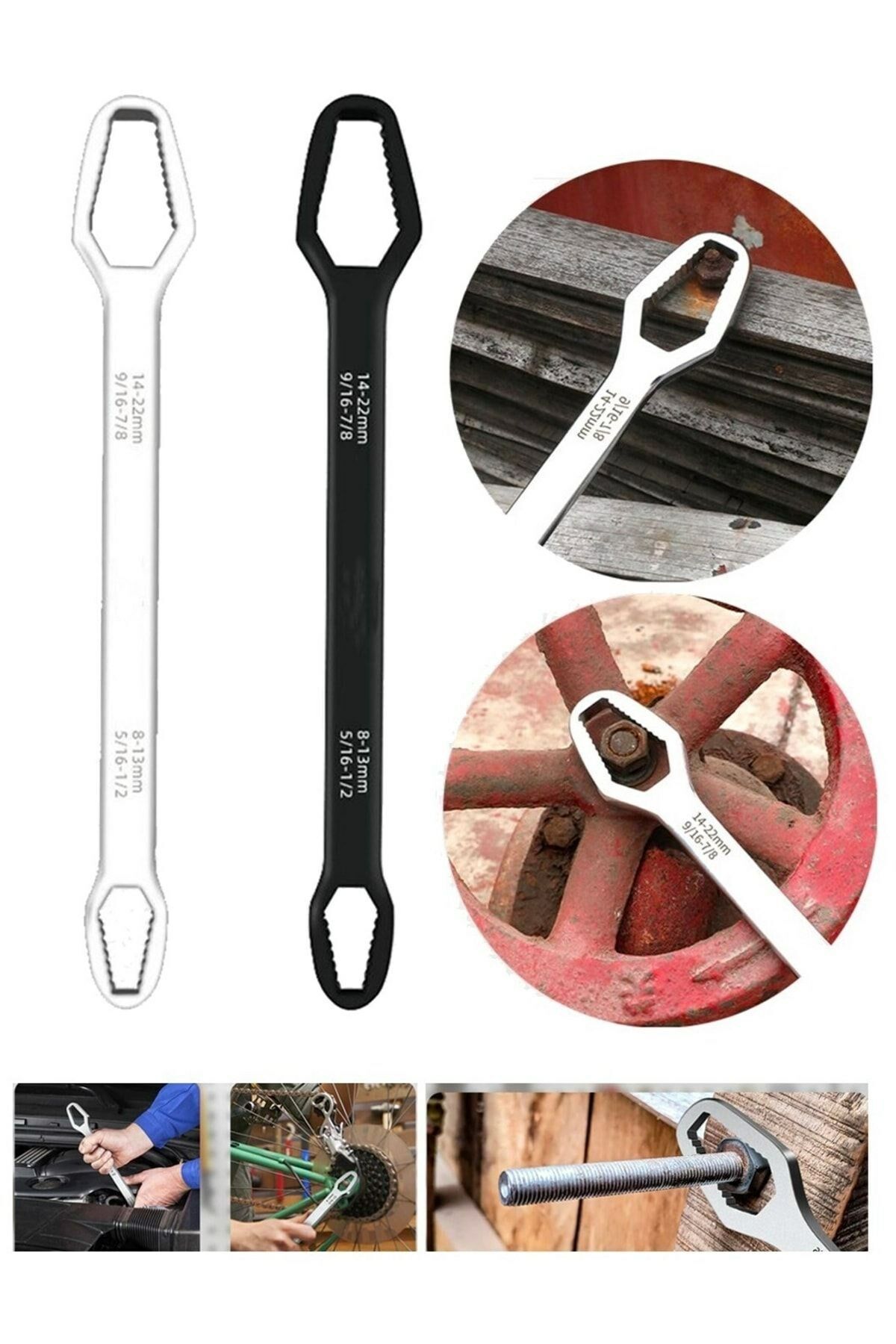 Yeni Nesil Evrensel Tork Anahtarı Çok Amaçlı Çift Başlıklı Torx Anahtar 8-13mm/14-22mm