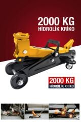 Ultra Series Profesyonel Metal Tekerlekli 2Ton/ 2000 KG Arabalı Hidrolik Kriko Araç Oto Kriko