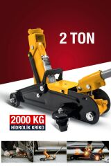 Ultra Series Profesyonel Metal Tekerlekli 2Ton/ 2000 KG Arabalı Hidrolik Kriko Araç Oto Kriko