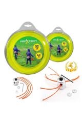 PROXTECH  Hızlı Kesim  6 Köşeli Altıgen Misina 4,0 x 32 Metre  + Universal Tırpan Başlığı Örümcek