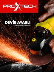 PROXTECH  YüksekTork Devir Ayarlı Spral Taşlama Makinası Avuç İçi Taşlama 115 mm 5 Adet Disk Hediye