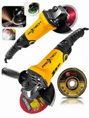 PROXTECH  YüksekTork Devir Ayarlı Spral Taşlama Makinası Avuç İçi Taşlama 115 mm 5 Adet Disk Hediye