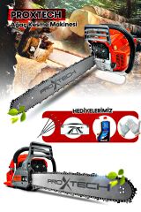 PROX5002 Benzinli 3 Eksozlu 50cm 52cc Ağaç Odun Dal Kesme Makinesi Motorlu Testere Full Paket