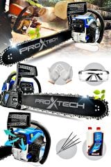 PROX5001 Benzinli 3 Eksozlu 50cm 52cc Ağaç Odun Dal Kesme Makinesi Motorlu Testere Full Set