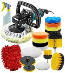 Prox 20 Parça Hobiset Pasta Cila Koltuk Yıkama Parlatma Devir Ayarlı Polisaj Makinesi Set Ful Set-2