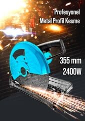 Profesyonel Yüksek Kalite. Bakır Sargılı 355 mm Metal Profil Kesme Makinası Kesme Taşı Hediye