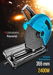 Profesyonel Yüksek Kalite. Bakır Sargılı 355 mm Metal Profil Kesme Makinası Kesme Taşı Hediye