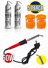 Profesyonel Yüksek Kalite 5 Parça Eğri 60W  Kalem Lehim Havya Tabancası Lehim Makinesi