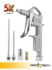 Profesyonel Paslanmaz 5 Parça Uzun Kompresör Hava Üfleme Tabancası Pnömatik Toz Üfleme Tabancası Set