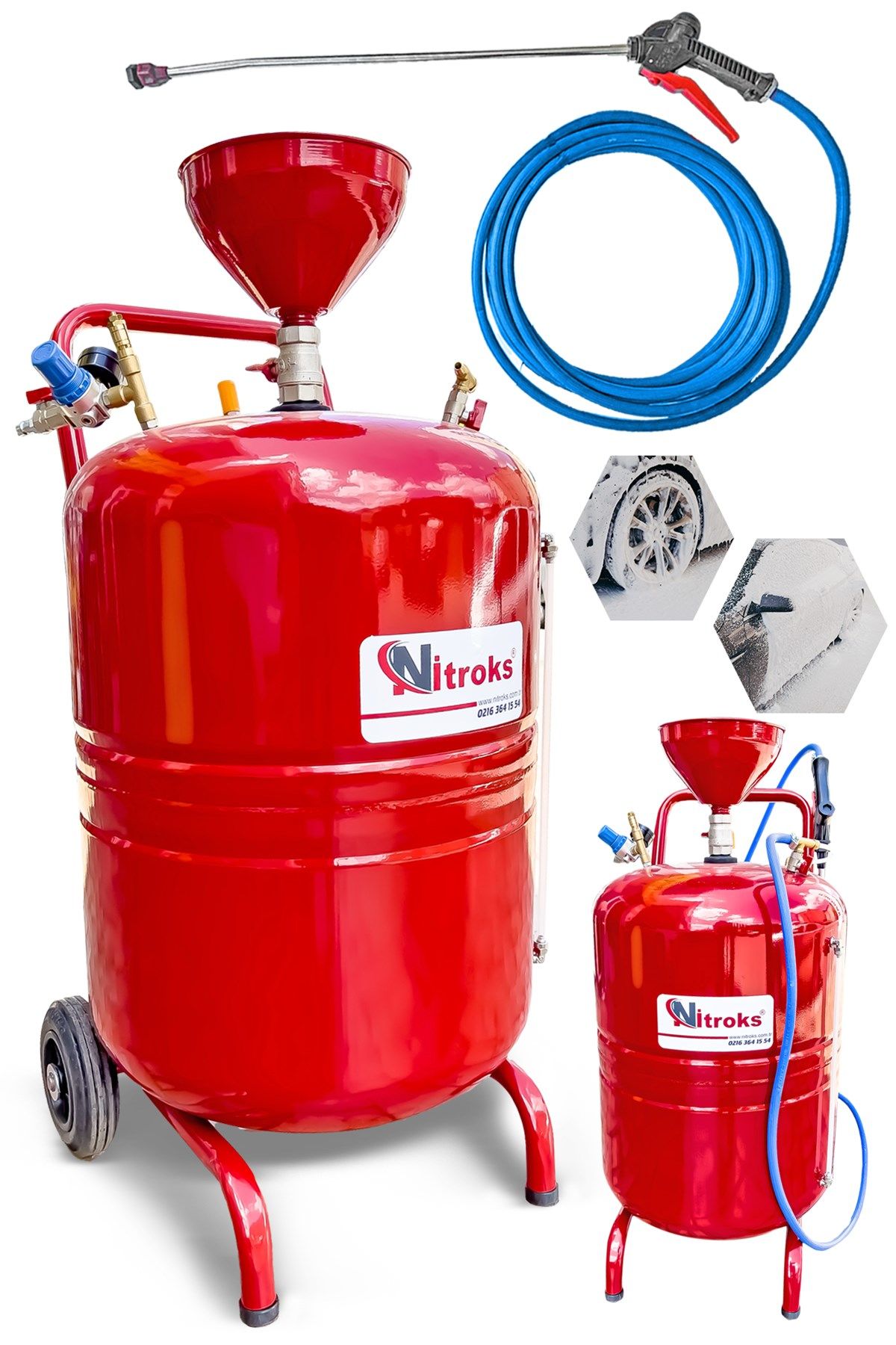 Profesyonel Oto Yıkamacılara Özel 100 lt Model Köpük Püskürtme  Tankı KIRMIZI