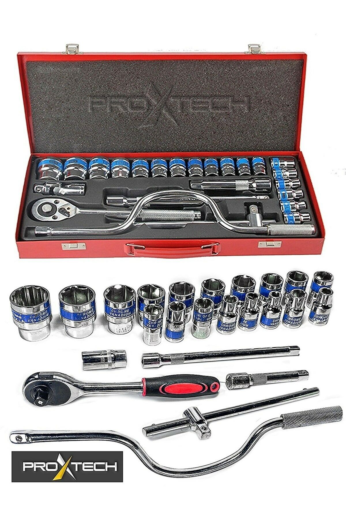 Profesyonel Metal Kutulu 24 adet/takım Cırcır Kollu Aracı Set Oto Mekanik Lokma Set