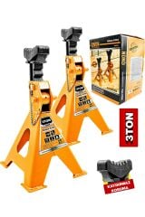 Profesyonel Kaymaz Sarsılmaz Plastik Korumalı 3 Ton Kriko Standı Araç Altı Sehpa (2 ADET SET)