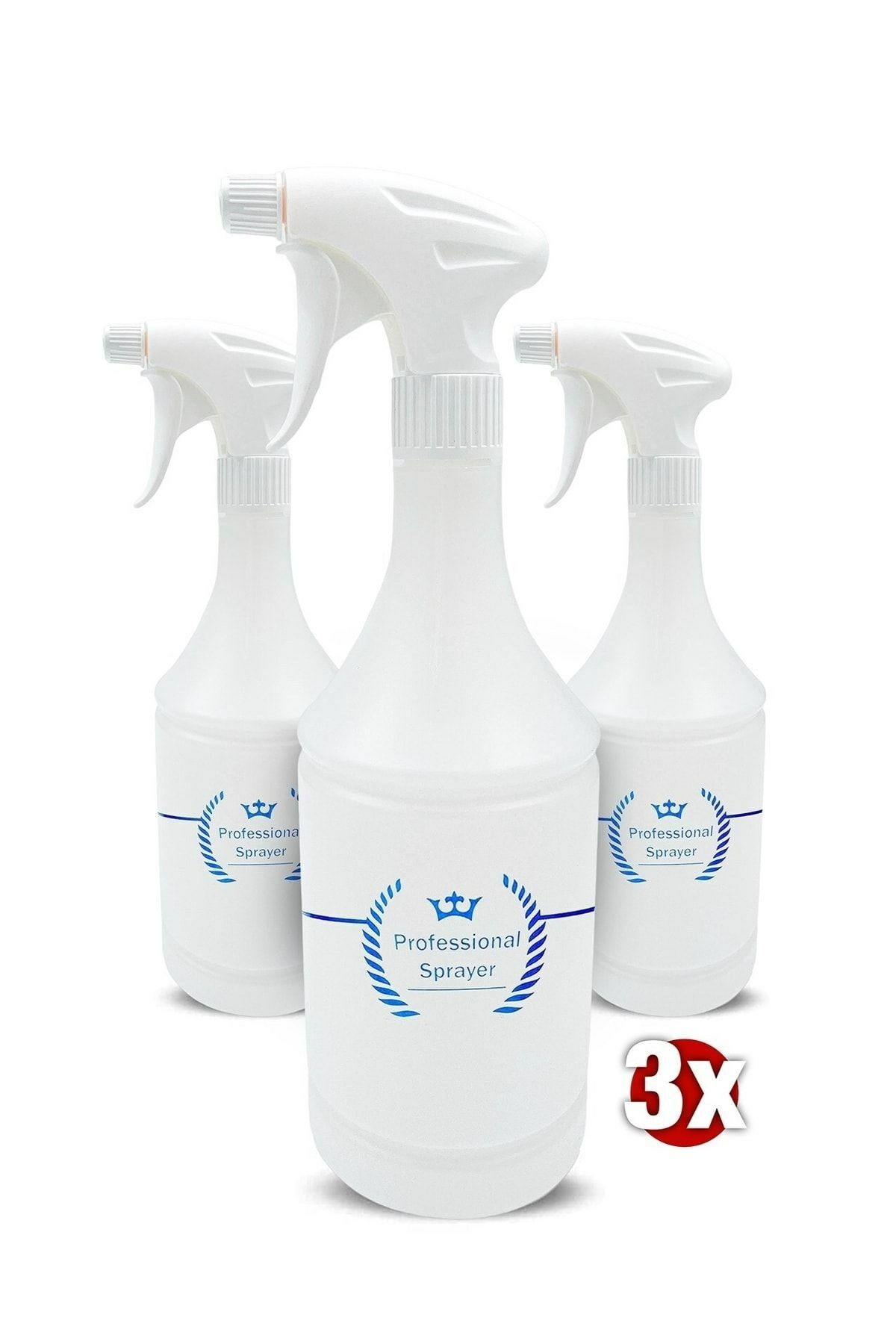 Profesyonel Kimyasala Dayanıklı Taşınabilir PRO Amaçlı Boş 1 litre Boş Fısfıs Sprey Şişesi (3 adet)