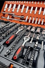 Profesyonel Mekanik Krom Çelik 172 Parça 1/2-3/8-1/4 Profesyonel Lokma Takımı Seti