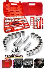 Profesyonel Büyük Parlak 32 Parça Chrom Vanadıum Cırcırlı Lokma Takımı 1/2 Cr-v Çeliği