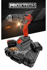 Profesyonel Darbeli Yüksek Tork Kömürsüz Bakır Motor, Güçlendirilmiş Vidalama Matkap Pro Set