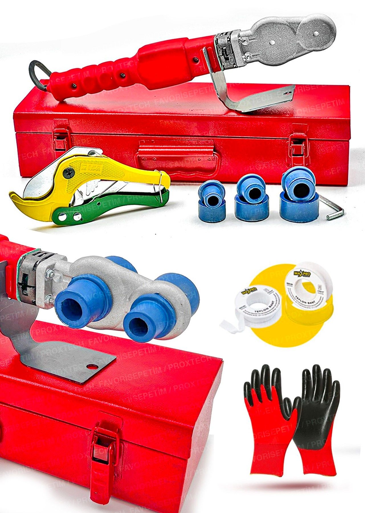 Profesyonel  PROX Boru Kaynak Mini Makina Seti Plastik Boru Kaynak Makinesi  Paket Set