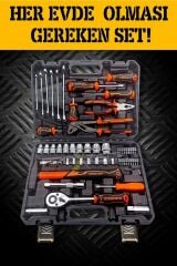 Profesyonel  Bakım Onarım Full Paket 58 Parça Lokma Anahtar Takımı 1- 4 ve 1- 2 El Aletleri Seti