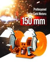 Pro Turbo Çok Fonksiyonlu Taşlama Parlatma Çark Motoru Zımpara Balta Bıçak Bileme Makinesi 150mm