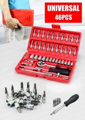 PRO 66 Parça Jsr1800 Professionel Akülü Vidalama Matkap,Krom Kaplı Çelik 42 Parça Cırcırlı Lokma Set