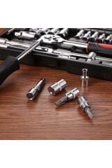 Pro Lokma Anahtar Tamir Takımı 53 adet 1/4 Cırcır Tork Anahtarı Soket Seti Oto Tamir Seti