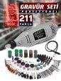 Pro 234PCS 450 Watt 6 Kademe Devirli  Çantalı Dramel Gravür Seti Taşlama, Esnek Şaft Mengene Hediye