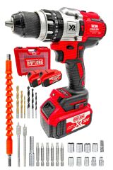 Premium Ultimate Tork 58V 5Ah Darbeli Bakır Sargılı Metal Şanzuman Şarjlı Çift Akülü Vidalama Matkap