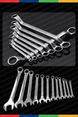 Çantalı Profesyonel Güçlü Sağlam Chrome Vanadium Çelik 12 Parça Kombine Açık Ağız-Yıldız Anahtar Tak