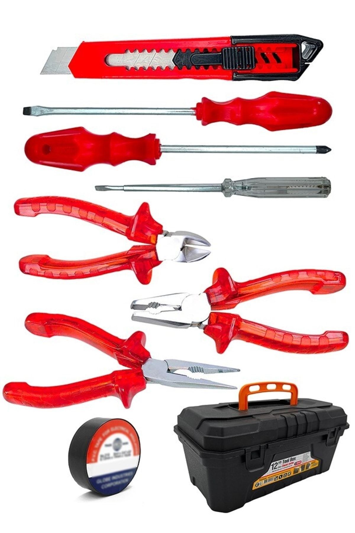 Çantalı Prof  Yankeski karkaburun Pense Kontrol Kalemi Yıldız Ve Düz Tornavida Bant 9lı  Tamirci Set