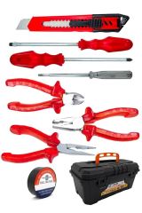 Çantalı Prof  Yankeski karkaburun Pense Kontrol Kalemi Yıldız Ve Düz Tornavida Bant 9lı  Tamirci Set