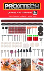 Çantalı Organizer 220Parça Gravür Cam Oyma Delme Parlatma Taşlama Zımpara Dremel Gravür Oyma Çantası