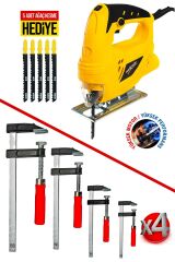 Premium 6 Devirli Yüksek Tork Hassas Keskinlik Ağaç,Sunta Odun Kesme Dekupaj Testere Combo Hobi Set