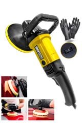 Premium 6 Kademeli Devirli  Sünger Setli Zımpara Pasta Cila  Büyük Polisaj Makinesi  Ful Takım