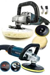 Premium Profesyonel 6 Kademeli Devirli  Sünger Setli Zımpara Pasta Cila Polisaj Makinesi Ful Paket