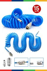 Havalı Üstten Depo 1,3mm  Boya Tabancası, Spiral Hava Hortumu15 mt Hava Jakı  Takım Set