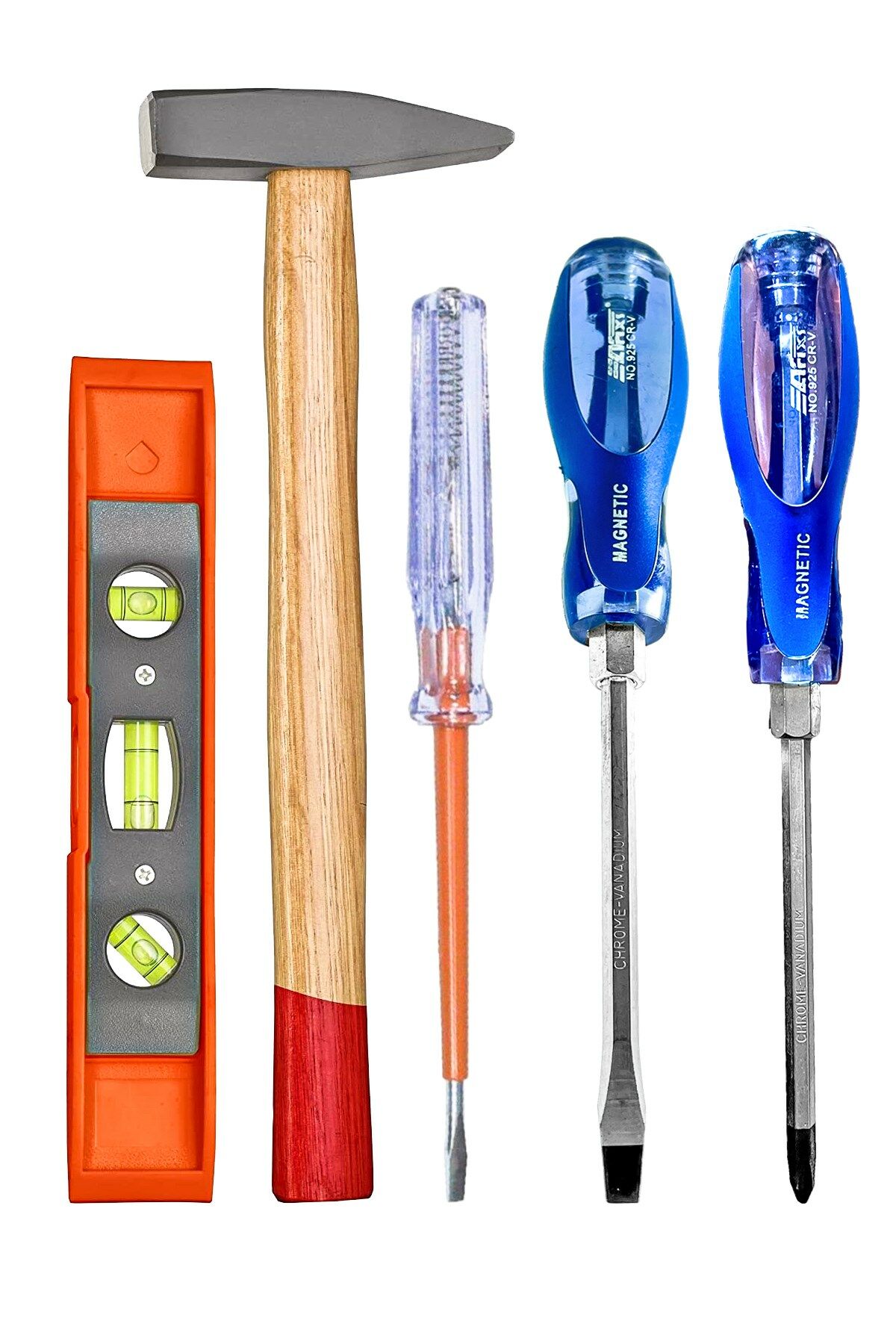 Her Evin İhtiyacı 5 Parça Çekiç,Kontrol Kalemi,Mıknatıslı Yıldız Düz Tornavida Seti