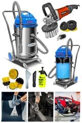 Her koşulda Yüksek Vakum  Halı Koltuk Yıkama Makinesi ve Koltuk Fırçalama Makinesi Süper Paket!