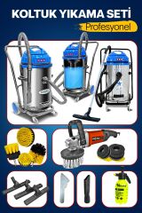 Her koşulda Yüksek Vakum  Halı Koltuk Yıkama Makinesi ve Koltuk Fırçalama Makinesi Süper Paket!
