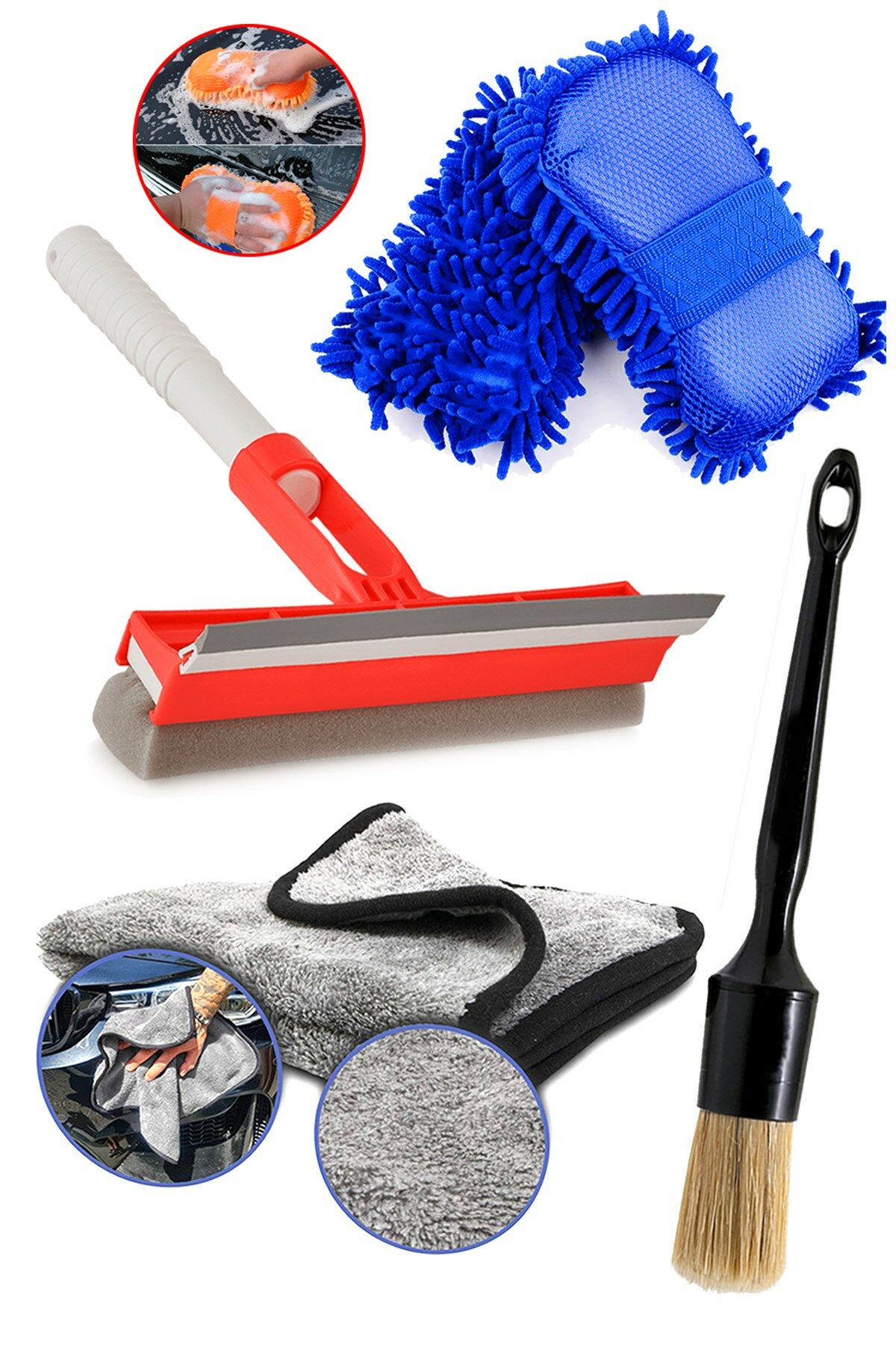 Detay Paket Lüks 4'lı Yüksek Kalite Efsane Araç Temizlik Yıkama Kuaför Seti Fırsat  Paket-3