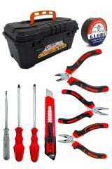 Çantalı Eko Mini   Yankeski karkaburun Pense Kontrol Kalemi Yıldız Ve Düz Tornavida Bant 9lı  Tamirc