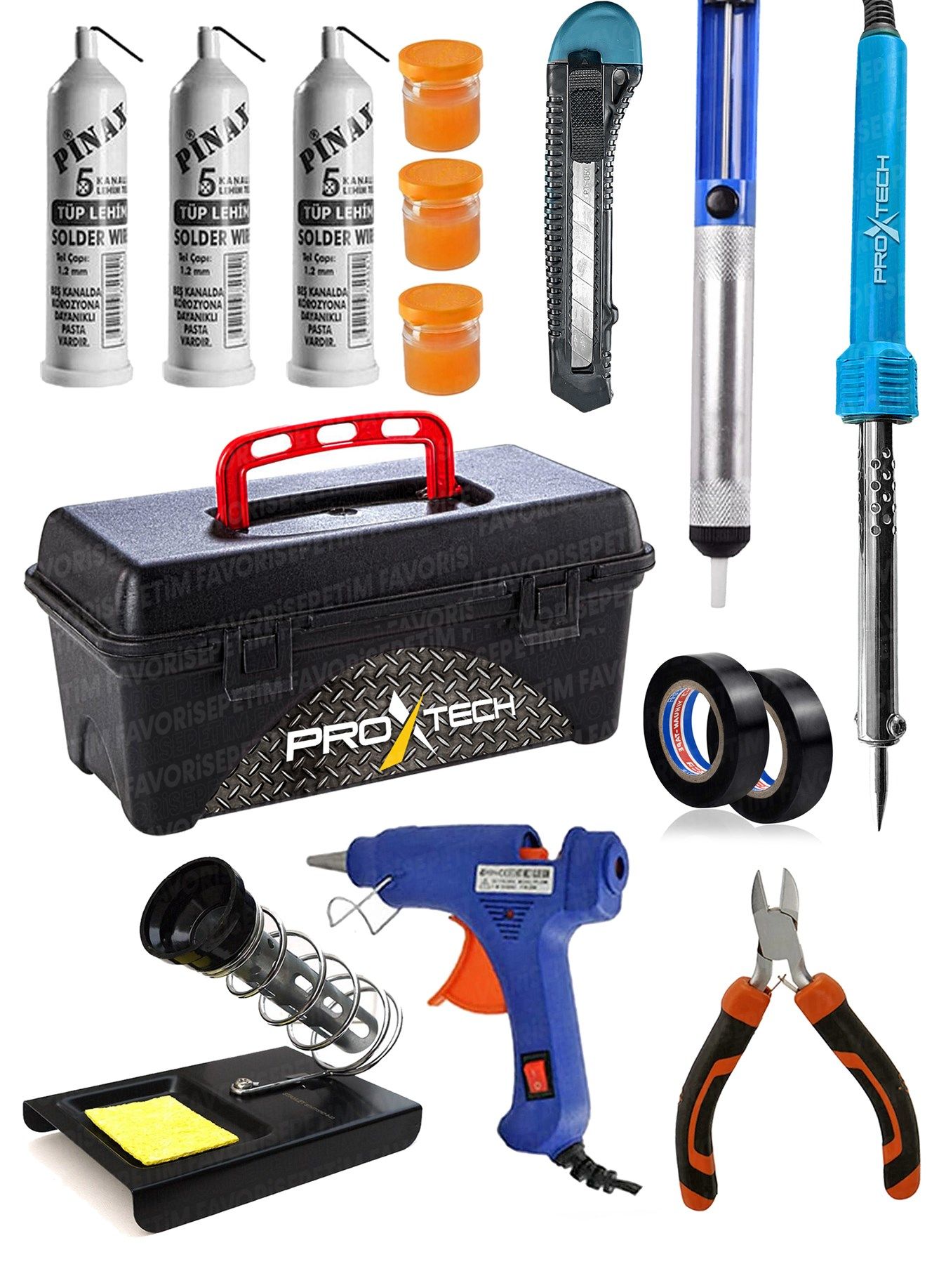 Çantalı 14 Parça 60W Lehim Kalem-Havya -Leyim Tel -Pasta- Stand-Silikon-Yankeski  Ful Paket