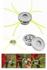 Craftex Çok Fonksiyonlu Motorlu Tırpan Ot Çim Biçme Universal Metal Başlık |4mm 28mt Misine Seti